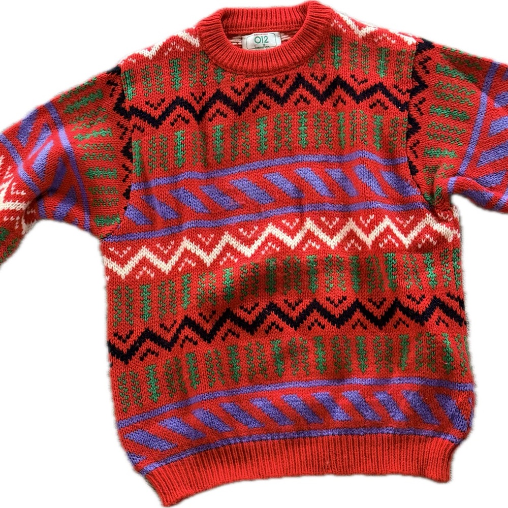 United Colors of Benetton Girls Vintage 012 Wool Sweater 80s Retro Italy